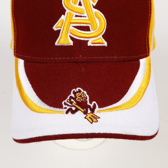 Arizona State ASU Sparky Sun Devil Wool Blend Embroidered H&L Hat Red Yellow TEI - Picture 3 of 10